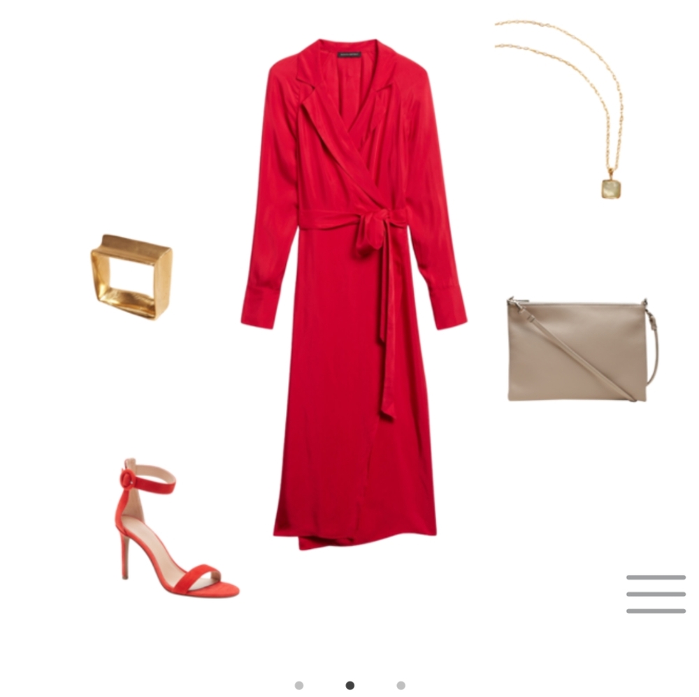 Gorgeous Fiery Red Blazer Wrap Dress - Picture 6 of 7